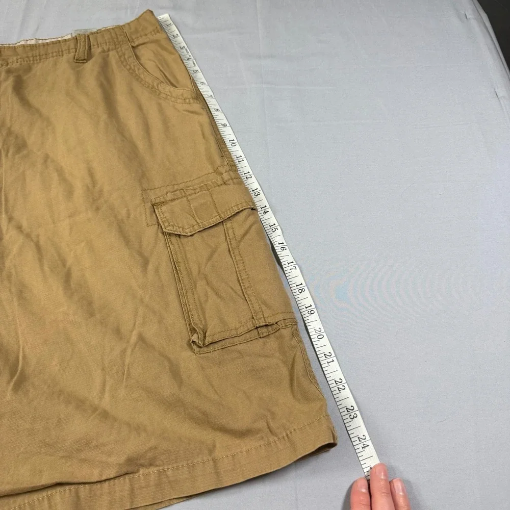 Beverly Hills Polo Club Mens Tan Khaki Cotton Cargo Shorts Size 38 Relaxed Fit